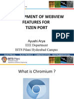 Development of Webview Features For Tizen Port: Ayushi Arya EEE Department BITS Pilani Hyderabad Campus
