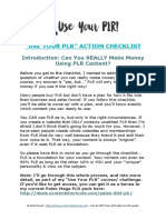 "Use Your PLR" Action Checklist: Introduction: Can You REALLY Make Money Using PLR Content?