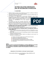 Requisitos para Solicitar Certificado Internacional de Vacunación o Profilaxia