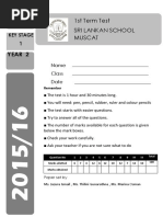 Science: 1st Term Test Sri Lankan School Muscat