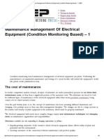 Maintenance Management Of Electrical Equipment (Condition Monitoring Based) - 1 _ EEP