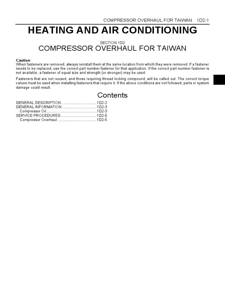 Heating and Air Conditioning Compressor Overhaul For Taiwan PDF