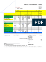 Material Cost (1:01) Labor Cost (1:02) : Analysis Sheet For Direct & Indirect Costs