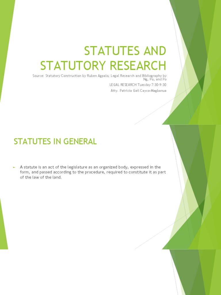 Learning Material Statues and Statutory Research 8 | PDF ...