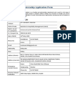 Internship Application Form: Personal Particulars