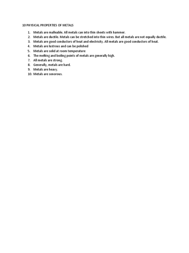 Physical Properties of Metals | PDF