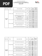 Midterm Exam Routine - Spring 2020