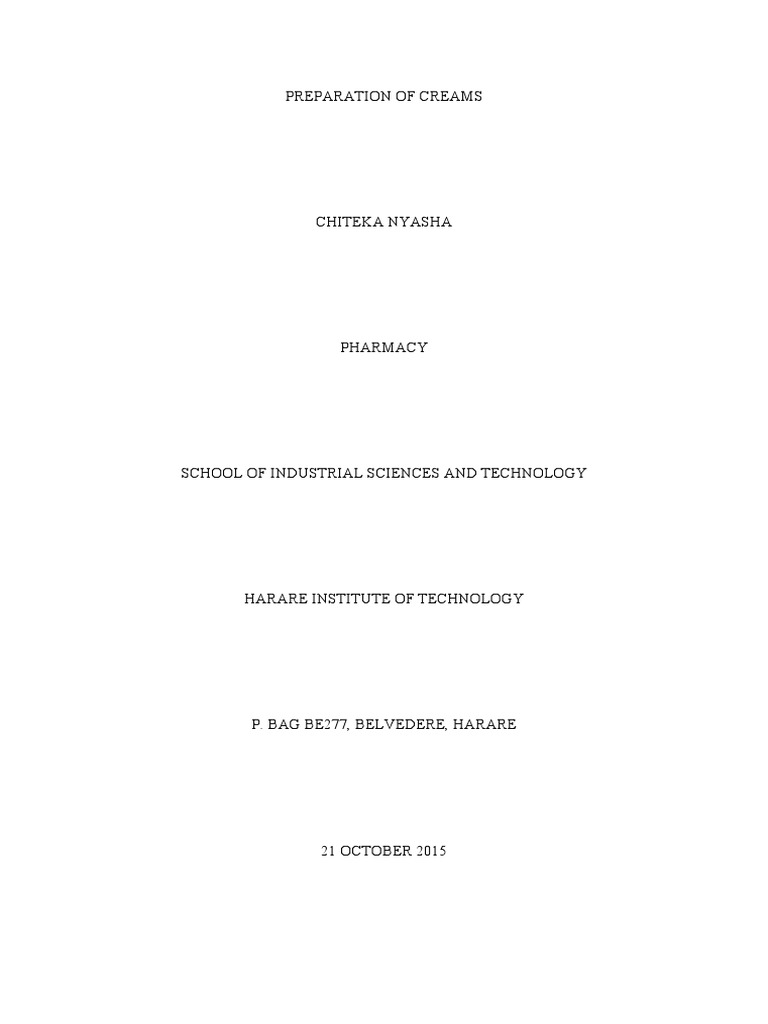 Preparation of Pharmaceutical Creams PDF