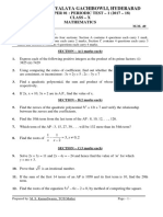 Kendriya Vidyalaya Gachibowli, Hyderabad: Sample Paper 01: Periodic Test - 1 (2017 - 18) Class - X Mathematics
