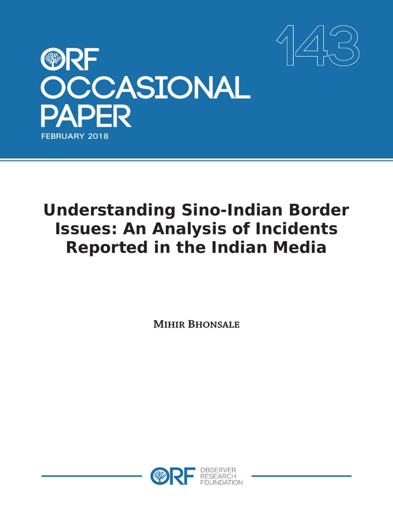 ORF Occasional Paper 143 India-China | PDF | Unrest