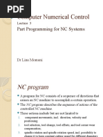 Computer Numerical Control: Part Programming For NC Systems