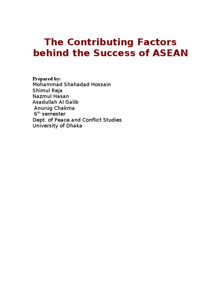 Factors Behind ASEAN's Success | PDF | Asean Free Trade Area ...