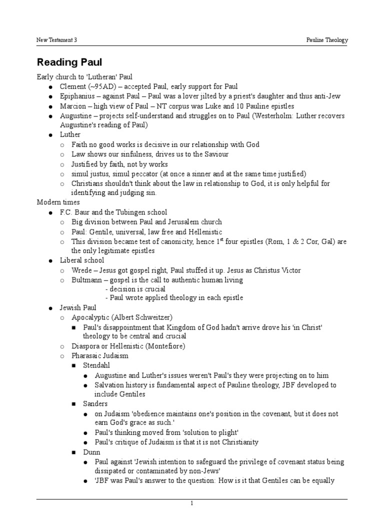 Understanding Pauline Theology in Context | PDF | Paul The Apostle ...