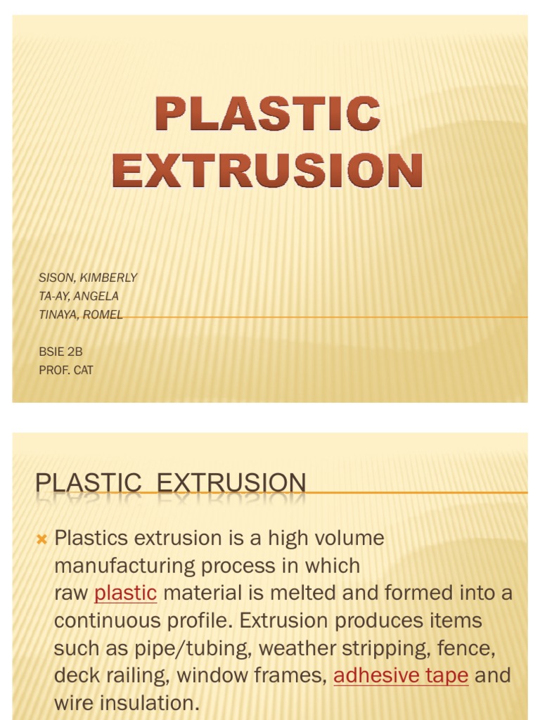 Plastic Extrusion | PDF | Extrusion | Plastic
