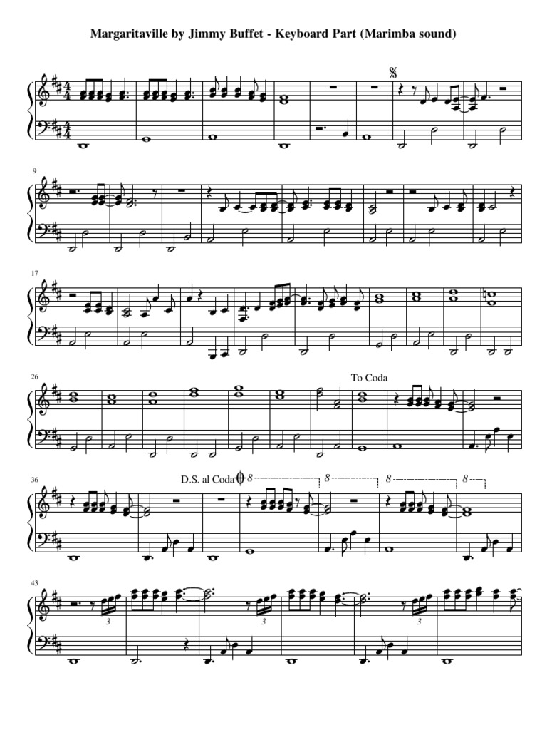 Margaritaville Full Sheet PDF