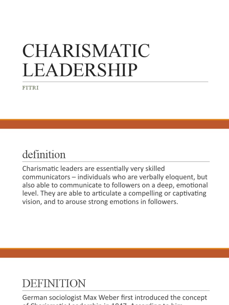 Leadership Charismatic Leadership | PDF | Charisma | Leadership