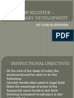 Law Register - Vocabulary Development