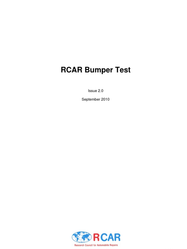 RCAR Bumper Test Procedure for Automobiles Beam (Structure