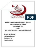 Talha Farooqi - Assignment 03 - RISK ASSOCIATED WITH INVESTING IN BONDS - Fixed Income Analysis PDF