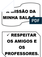 Missão da sala: respeito, atenção e aprendizado