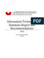 Information Technology Summary Report and Management Recommendations Example