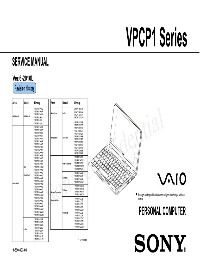 VPCP1 Series: Sony Confidential | PDF | Advanced Micro Devices | Usb
