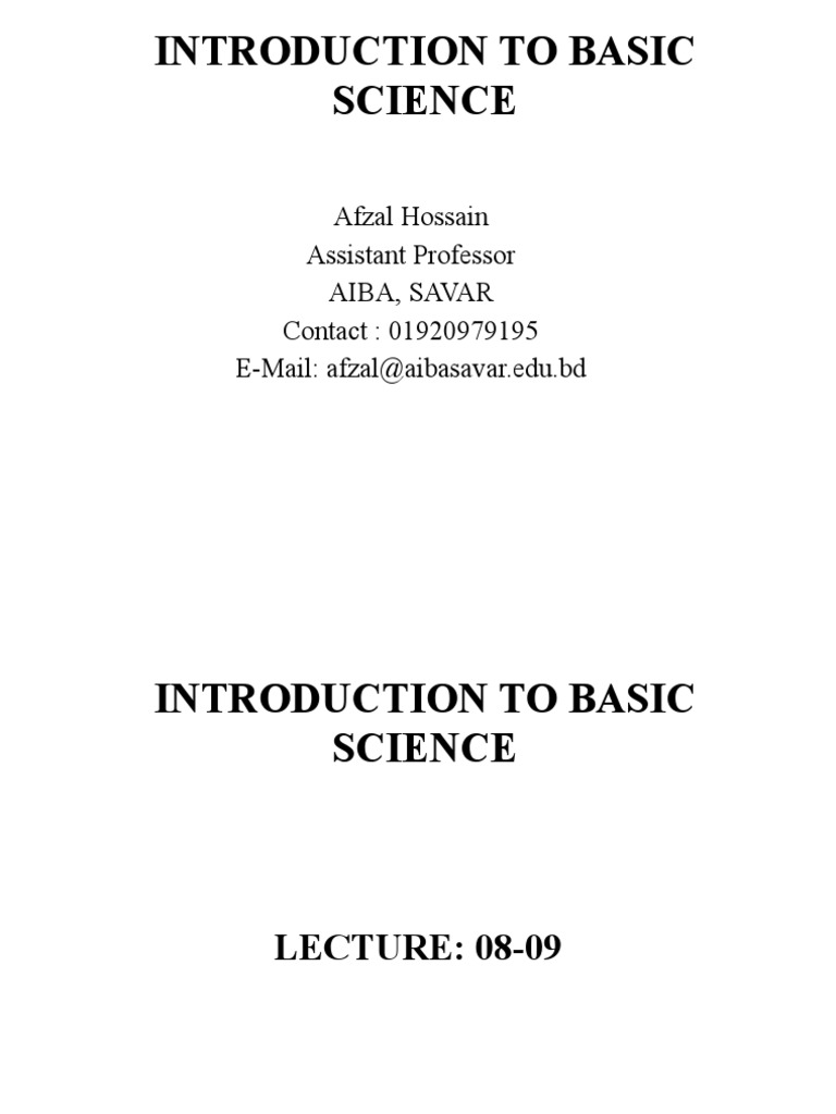 Introduction To Basic Science | PDF | Newton's Laws Of Motion | Force