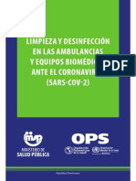 Protocolo Limpieza y Desinfeccion Ambulancia PDF