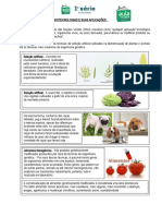 Assunto - Biotecnologia e Suas Aplicações - Bio - 1º Ano