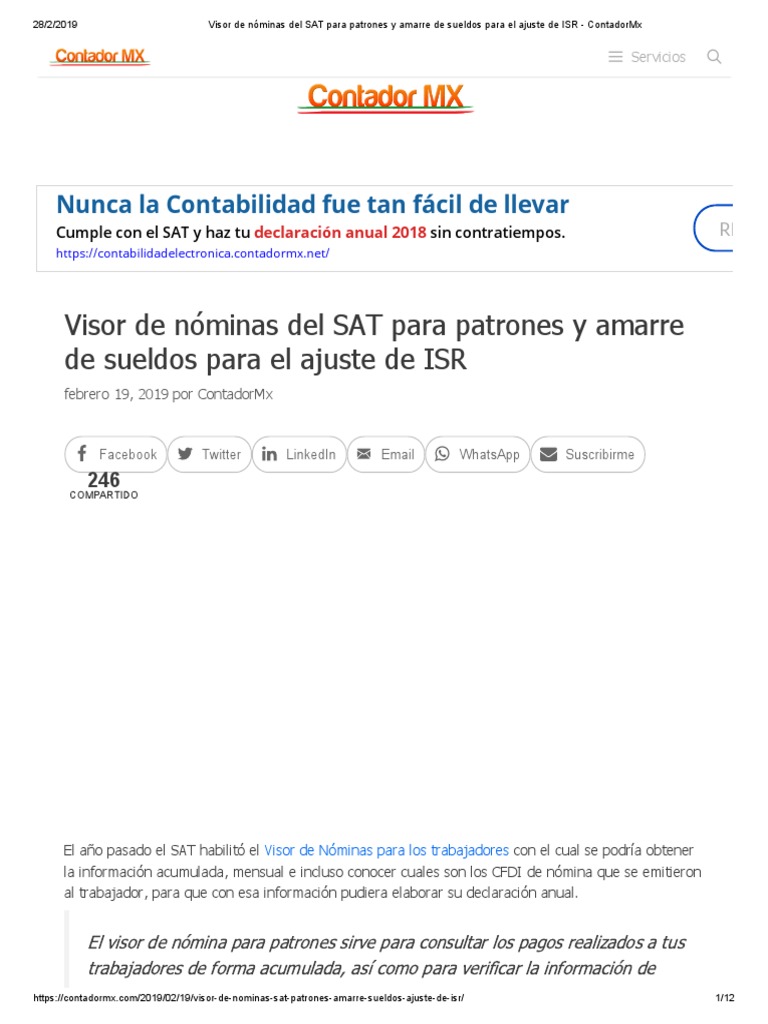 Visor de nóminas del SAT para patrones y amarre de sueldos para el