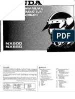 Nx650 Owner Manual