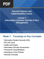 Security Policies and Implementation Issues Lesson 1 Information Systems Security Policy Management