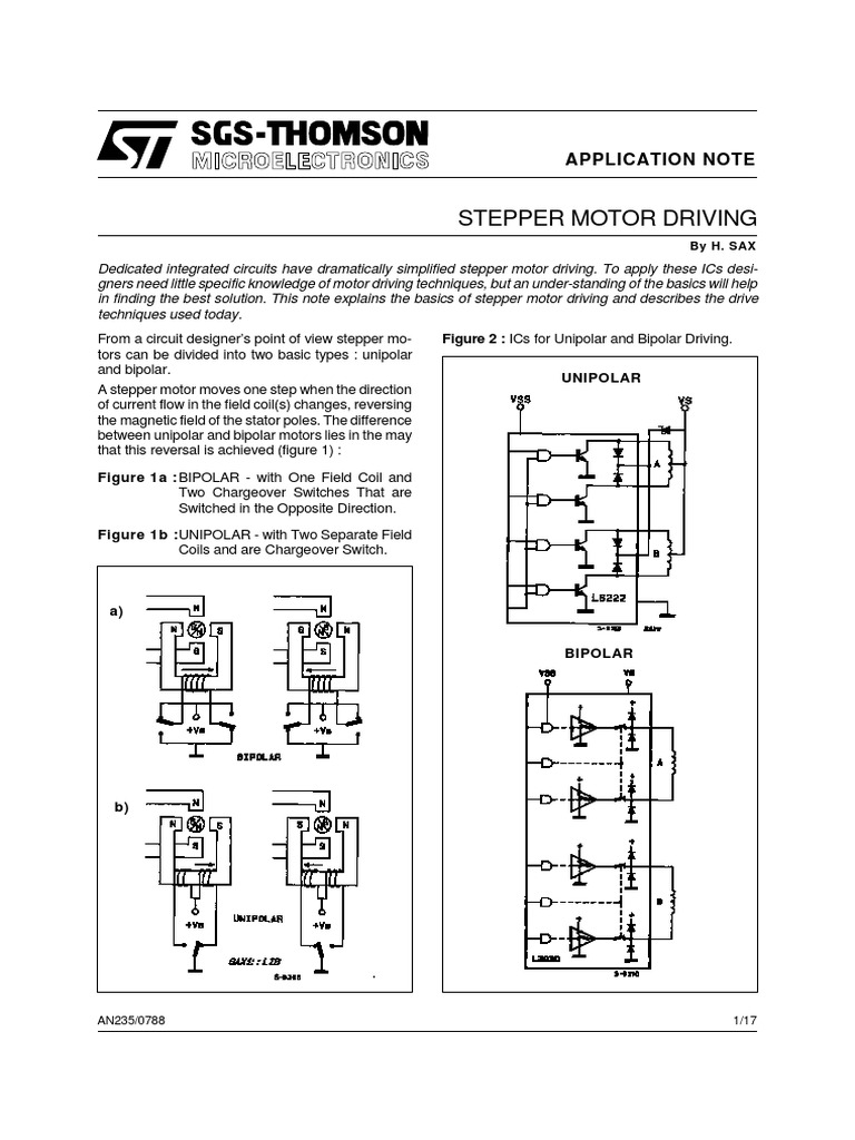 Stepper Motor Driving: Application Note | PDF