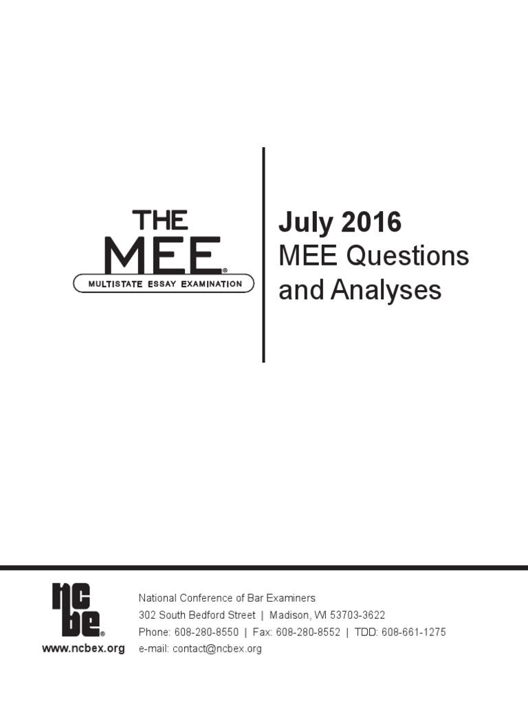 July 2016 MEEs - With Analysis | PDF | Miranda Warning | Hearsay In ...