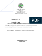 Certificate of Bankruptcy: Barangay San Francisco