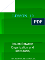 LESSON 10. Issues Between Organization and Individuals