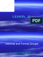 LESSON 11. Informal and Formal Groups