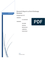 Research Report On Stock Exchange Business: Assignment # 2