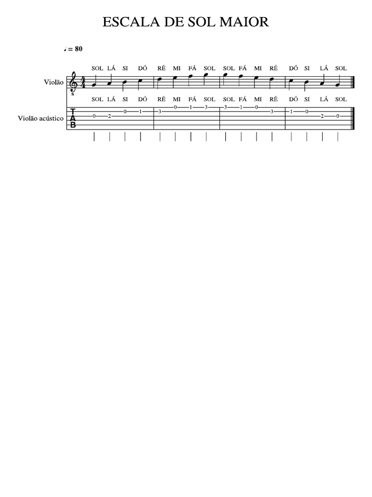 Escala Sol Maior PDF | PDF