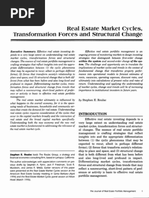 Real Estate Market Cycles