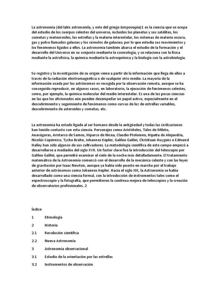 La Astronomía | PDF | Astronomía | Cielo