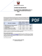 Concurso Público para La Selección y Nombramiento de El/la Jefe (A) de La Oficina Nacional de Procesos Electorales - Onpe