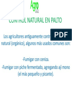 Control natural en palto: ceniza y piche fermentado