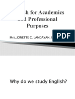 English For Academics and Professional Purposes