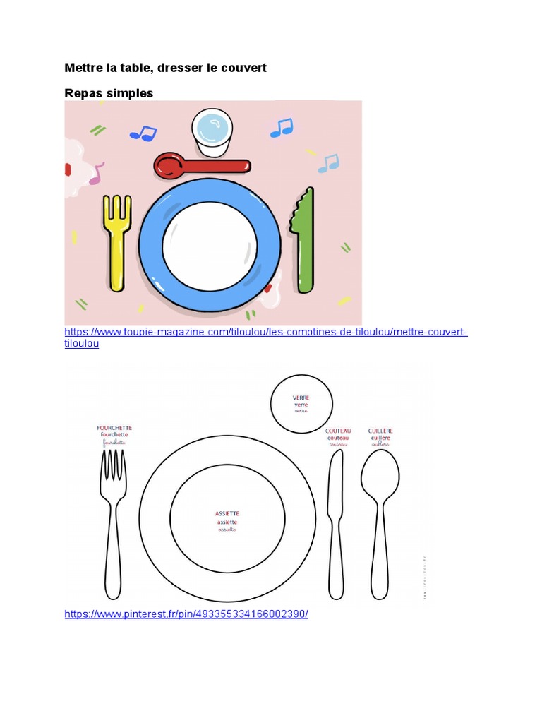 Mettre La Table Pdf