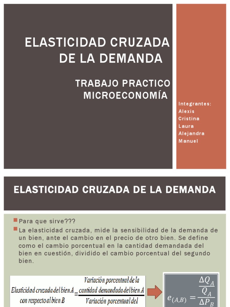 Elasticidad Cruzada de La Demanda | PDF | Elasticidad (economía) | Demanda