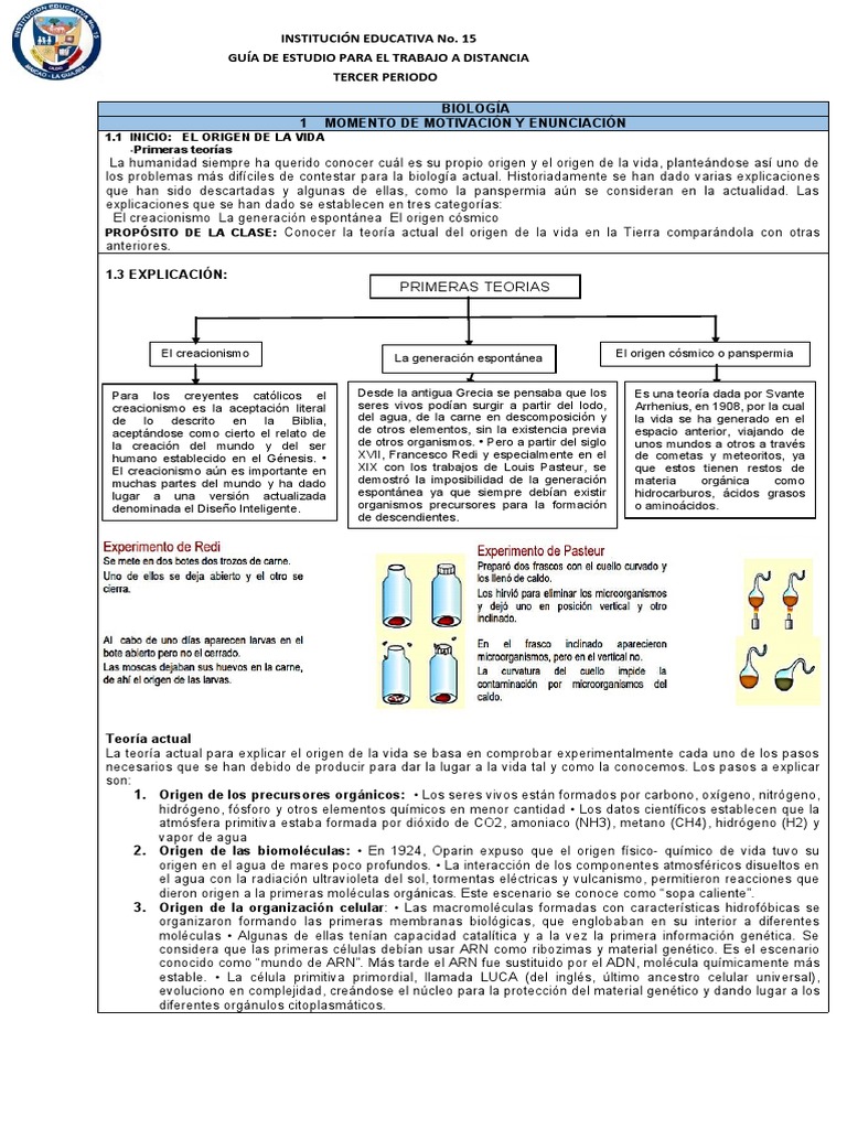 Origen de la Vida: Teorías y Evolución | PDF | Abiogénesis | Vida