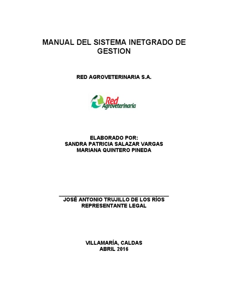Manual Del Sistema Integrado de Gestion | PDF | Sistema de manejo de ...