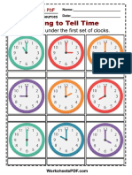 Learning To Tell Time: Wri T e T He T I Me Under T He F I RST Set of CL Ocks