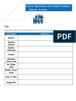 Topic 2.4 Cost Effective Operations and Competitiveness: Starter Activity